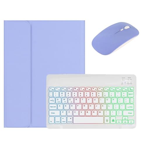 kaidisen Backlit Keyboard Case for iPad Air 13 inch (M4/M3/M2)/ iPad Pro 12.9 inch 6th/5th/4th/3rd Generation Case with Mouse and Detachable Backlight Color Keyboard,Purple+White by kaidisen - Used condition - US$24.23
