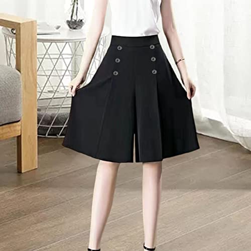 Women's Loose Fit Cropped Culottes for Summer Outings2