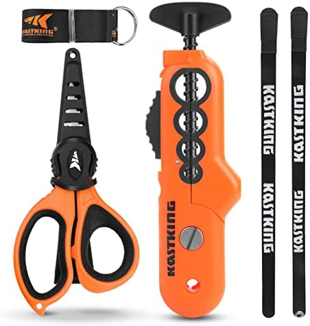 KastKing Patented Radius Line Spooler & Fishing Scissors, Without Line Twist, Super Sharp 3CR13 Stainless Steel Blades, Fishing Line Spooling for Spinning and Casting Reels, Great Fishing Gifts