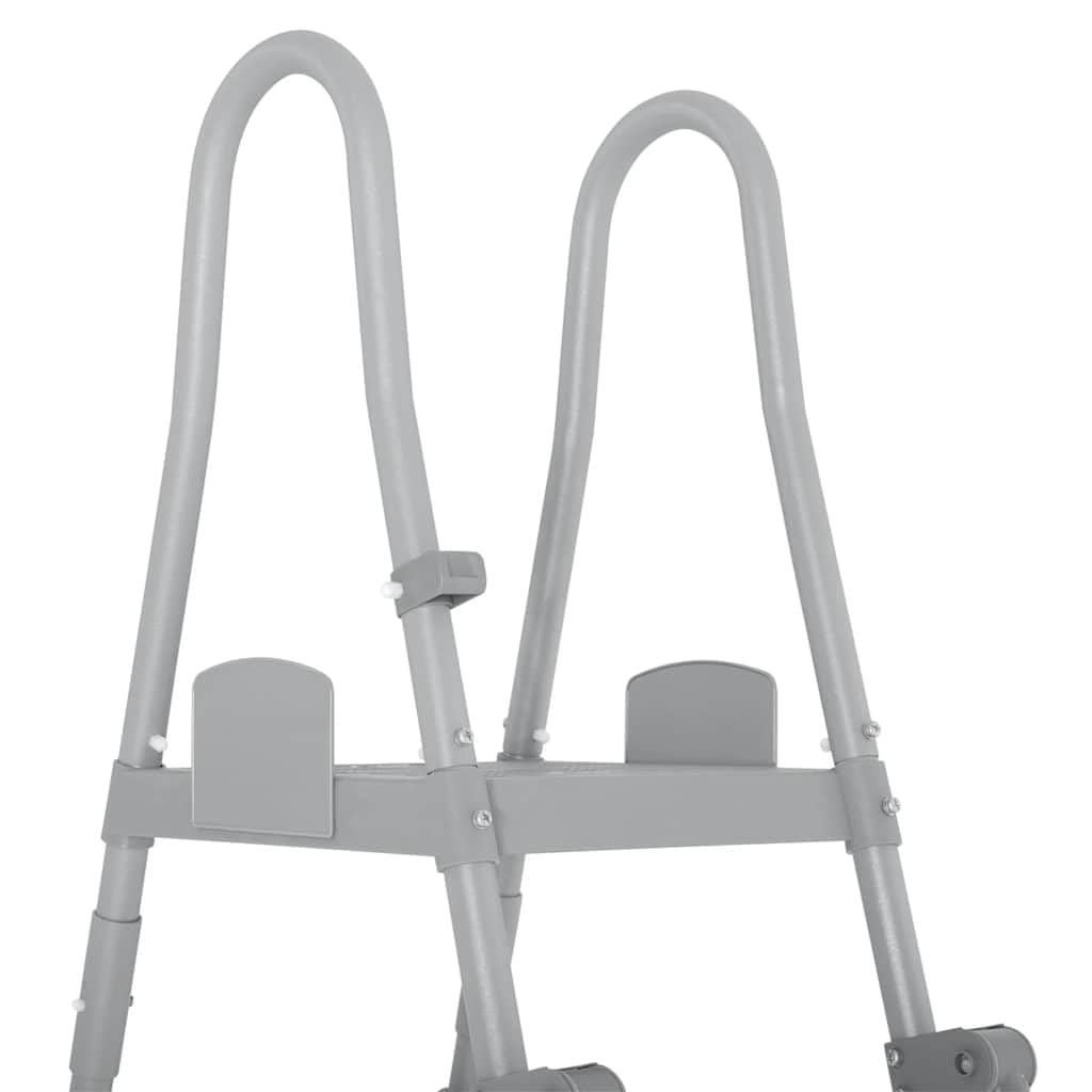 Échelle de Piscine de sécurité à 4 marches Flowclear 132 cm en Acier et Plastique, adaptée aux piscines Hors Sol jusqu'à 132 cm, avec marches réglables antidérapantes pour accès Facile et