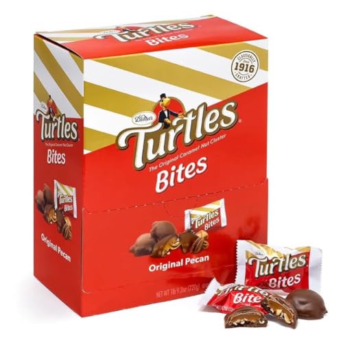 DeMet's Turtles Bites - Original Pecan - Individually Wrapped Candies - Gift of One, 25.5 oz., 0.58oz each By Lyza's Sweets & Treats