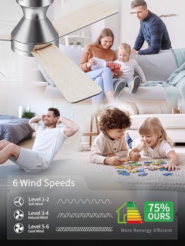 Image of LANMEL Ceiling Fan with Light, Modern Flush Mount Low Profile with Remote Control, Reversible, 3CCT Dimmable, Quiet,LED for Bedroom, Living Room, Indoor /Outdoor Patio Use 42 Inch Silver
