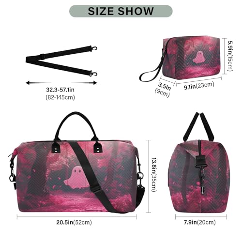 Floral Spirit Forest Travel Duffel Bag Gym Bag Sports Tote Bag with Multiple Interior Pockets Shoulder Weekender Bag for Women Men with Toiletry Bag 20.5”x 7.9”x 13.8”3
