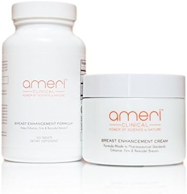 Ameri Clinical Breast Enhancement/Breast Enlargement Set (100ml Cream+120 Tablets Dietary Supplement) by Ameri