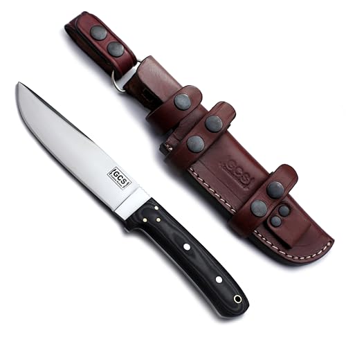 GCS Handmade G10 Handle D2 Tool Steel Tactical Hunting Knife with leather sheath Full tang blade designed for Hunting & EDC GCS 126 - GCS Knives