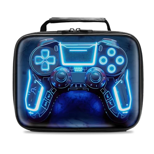 Fitvc Gamer Lunch Box for Boys,Leather Boys Lunch Bag for Kids,Gamer Gifts for Kids,Insulated Video Game Lunchbox,Reusable Portable Lunchbox for...