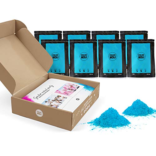 POLVO HOLI - Pack Baby Shower - Revela el Sexo del bebé. (Azul)
