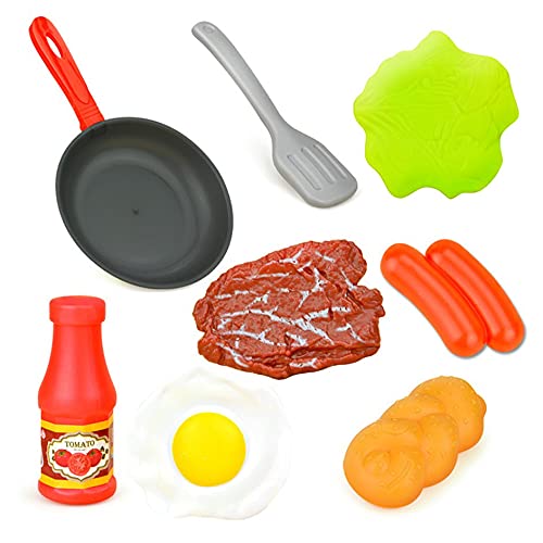 Ashley GAO Kunststoff Kinder Vorgeben Spielküche Spielzeug Set Miniatur Küche Simulation Essen Kochgeschirr Topf Pfanne… – Bild 7