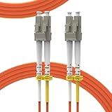 Fiber Optic Cable,OM2 LC to LC Fiber Patch Cable 10ft/3meter,1GB 50/125 Multimode Duplex LC-LC Fiber Jumper Cable Cord LSZH(Orange),Length Options:0.2m-20m