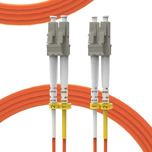 Fiber Optic Cable,OM2 LC to LC Fiber Patch Cable 10ft/3meter,1GB 50/125 Multimode Duplex LC-LC Fiber Jumper Cable Cord LSZH(Orange),Length Options:0.2m-20m