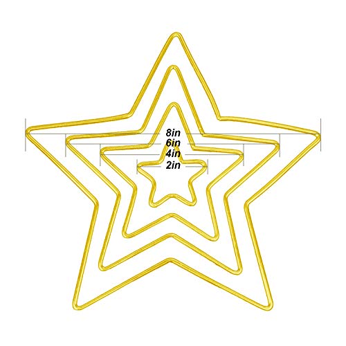 Juttira, 8Pcs Dream Catcher Metal Rings Gold Dreamcatcher Metal Hoops Star Shaped Macrame Ring For Crafts, Macrame Wall Hanging, Wedding Wreath Decor, 4 Sizes (2/4/6/8 Inches) #TOP1