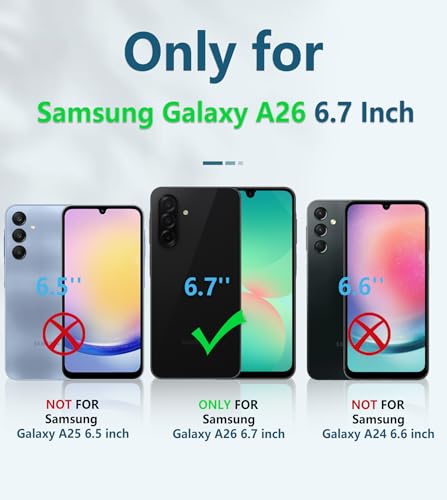 FNTCASE Funda para Samsung Galaxy A26-5G: grado militar para Galaxy A26-5G con soporte y tobogán | Funda protectora resistente resistente a caídas para teléfono celular Protector texturizado (azul) - Vista 3
