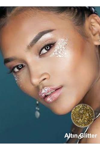 Altın Renkli Jel Form Makyaj Simleri Glitter 825282528868