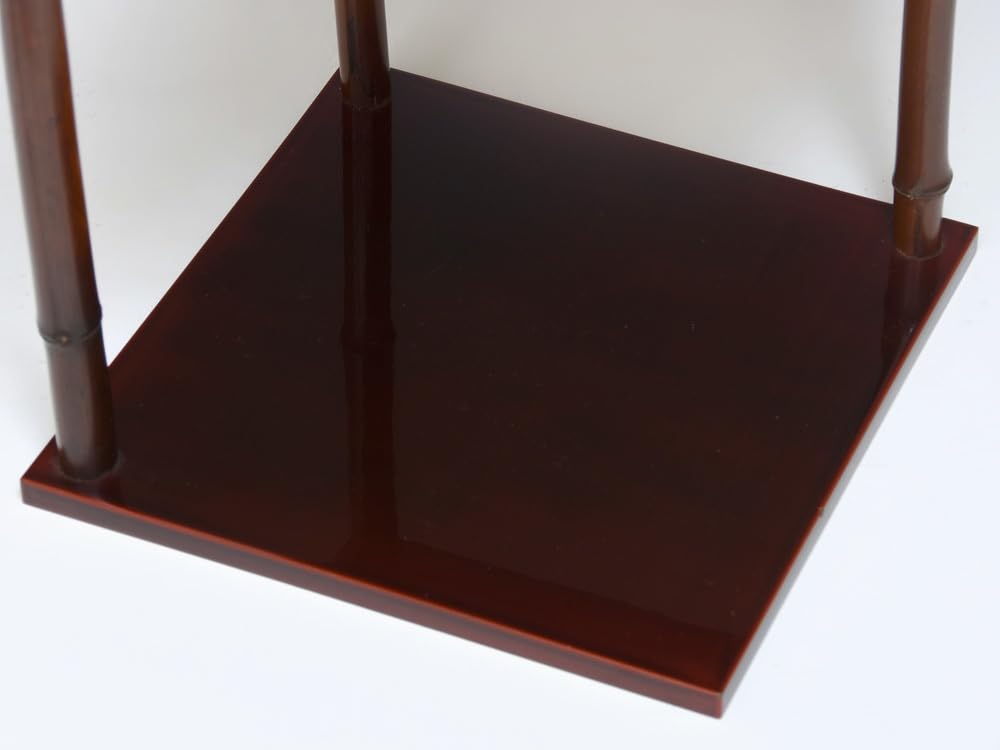 Amazon.co.jp: 輪島塗隅切棚角切棚溜塗煤竹柱高さ29.5㎝茶道具木