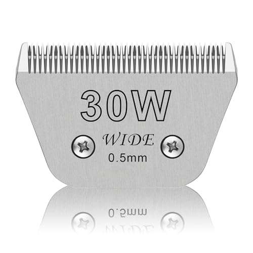 30W Wide Pet Dog Grooming Detachable Blades Compatible with Andis Oster A5 Wahl KM10 Clippers Cut Length 1/50(0.5mm) Fit for Larger Animals