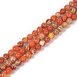 Orange Sea Sediment Jasper 4mm Round Healing Crystal Loose Beads 16 Inch for Jewelry Making Beads
