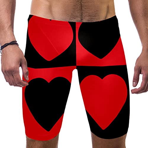 Bañador jammers hombre para nadar traje de baño largo de resistencia negro y rojo