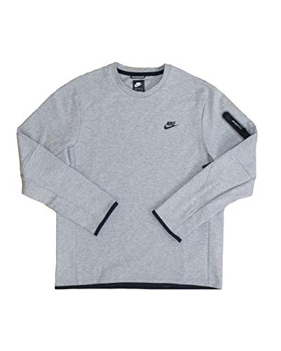 Nike Fleece Jogger T-Shirt Manches Longues Homme, DK Grey Heather/Black, FR : 2XL (Taille Fabricant : XXL)
