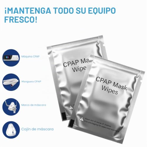 Miniatura 7 de Paños Para Mascarillas Cpap, 100 Unidades, Paños De Limpieza Cpap Toallitas Húmedas Para Máscara Cpap Y Accesorios Adecuados Para Limpieza Cpap 7,1 Pulgadas X 5,9 Pulgadas