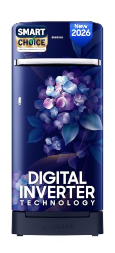 Image of Samsung 215 L, 5 Star, Digital Inverter, Direct-Cool Single Door Refrigerator (RR23H2H35HS/HL, Hydrangea Blue, Base Stand Drawer, Single Touch Defrost, 2026 Model)