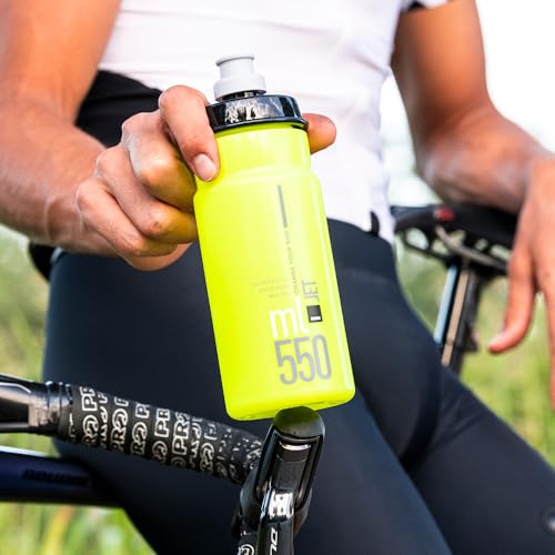 Botella de Agua para Ciclismo Elite Jet – 550 ml – Negro con Logo Gris – Alta Flujo, Biodegradable, Libre de BPA miniatura 5