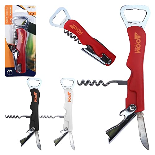 Abridor De Garrafa Vinho Saca Rolhas Aço Inox Tres Estágios