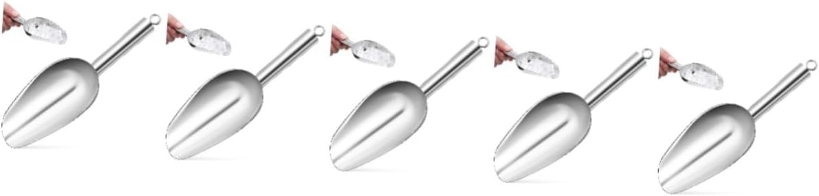 Hemobllo Stainless Steel Kitchen Scoop Ice Scoop for Freezer Pet Food Flour and Sugar Ergonomic Handle for Comfortable Grip for Home and Restaurant Use