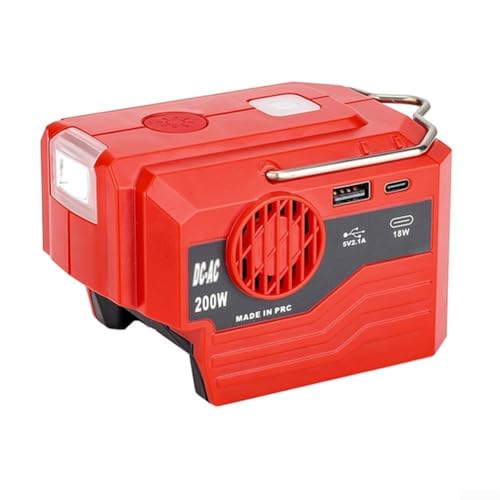 Generador inversor de potencia de 200 W con adaptador de batería Bosch de 18 V, ideal para camping y uso doméstico (MWQ-120V)