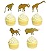 30 Pack Gold Glitter Jungle Animal Toppers Cupcake Picks Jungle Animals for Jungle safari Animals Party Baby Showers Birthday Party Cake Decorations