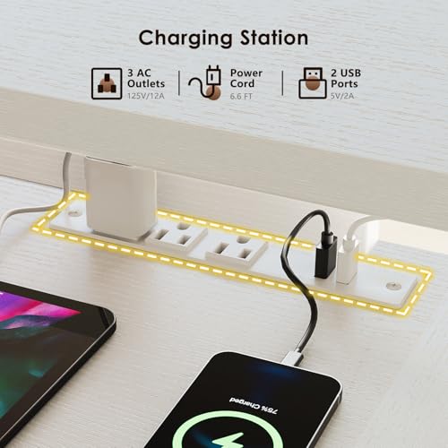 Image of Casaottima 59 Inch Electric L-Shaped Standing Desk with Drawers, Height Adjustable Stand Up Corner Desk with Monitor Stand, Lift Table for Home, Office, Workstation, White
