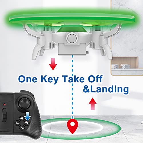 Dwi Dowellin 4.2 Inch Mini Drone For Kids With Led Lights Crash Proof One Key Take Off Landing Spin Flips Rc Flying Toys Drones For Beginners Boys And Girls Adults Quadcopter 2 Batteries, Green #TOP2