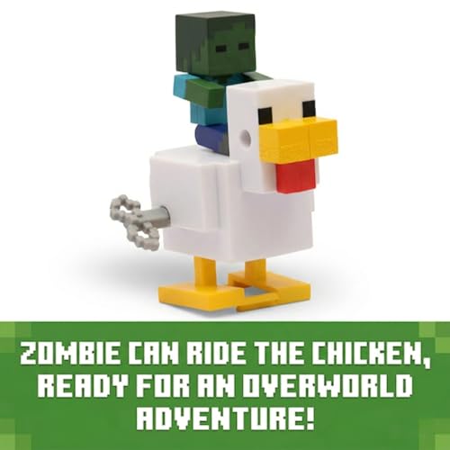 P.M.I. Minecraft Wind-Up Toy 2 Pack - Zombie & Chicken Action Figures with Clockwork Walking Mechanism, Collectible Minecraft Character Set for Fans & Collectors by P.M.I. - Used condition - Image 4
