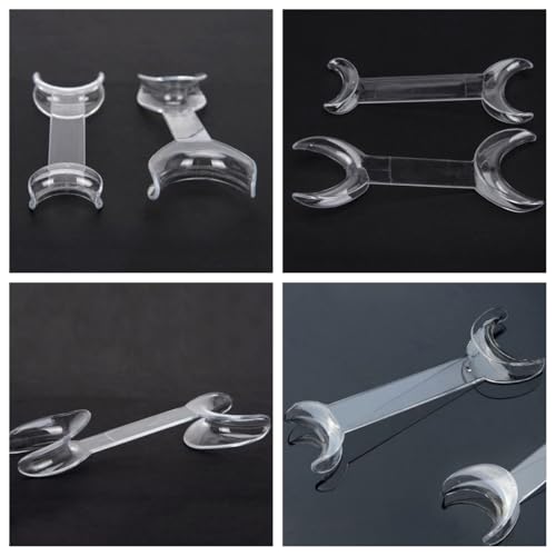 Zahnärztlicher Wangenhalter, autoklavierbarer Doppelkopf-Mundöffner zur Zahnaufhellung, 2 Größen T-förmiger transparenter Lippen-Wangenhalter für Zahnarzt, Mundpflege, Party, Mundschutz, Aussprechen