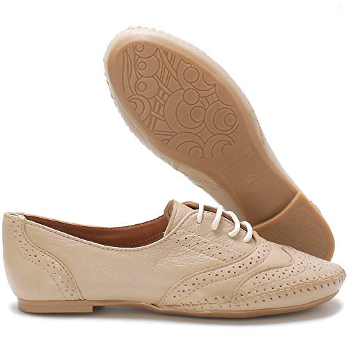 Oxford em Couro 15360 QQ Casual Areia 36