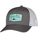 Salt Life Mens Aqua Badge Hat, Charcoal, One Size