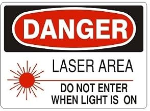 DANGER LASER AREA DO NOT ENTER WHEN LIGHT IS ON OSHA Laser, Radiation Hazard No.2668 Safety - 12 X 16 Inch Metal Tin Sign Warning Caution Notice for Yard, Office, Outdoor & Indoor