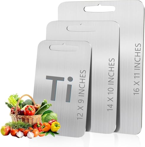 Opiniones y reviews de Tabla para picar los 10 mejores. 42 GNEL 3pzs Tablas de Cortar de Titanio para Cocina, Titanium Cutting Board, Tabla Para Cortar Con 3 Tallas, Resistente Duradero cara de titanio de grado hub