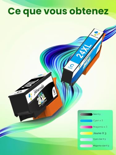 24XL Cartouche d'encre pour Expression Photo XP-970 XP-760 XP-750,Lot de 18 – vue 4