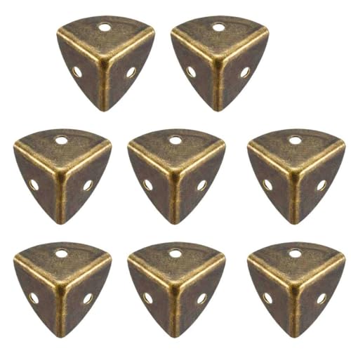 TA-VIGOR - TA-VIGOR Lot de 8 protections d'angle en métal, 20 x 20 x 20 mm, support d'angle décoratif en bronze pour tables, coffres, valises, boîtes à bijoux, avec 24 vis - -28%