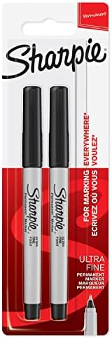 Sharpie Permanent Markers, Ultra-Fine Tip - Black, Pack of 2
