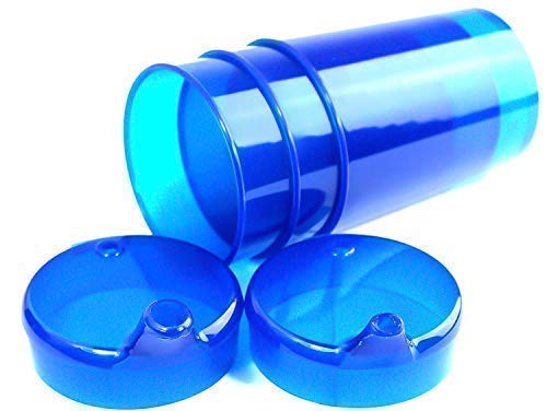 Bill Becher 250 ML Set 5 Sous-Parties + 10 Couvercle (Ouverture 5 Pièces 12 X 10mm U.5 Stück 4 X 4mm) IN Diverses Couleurs de Medi-Inn - Bleu, Ouverture boisson : 4 x 4 mm, Trinköffnung: 4 x 4 mm