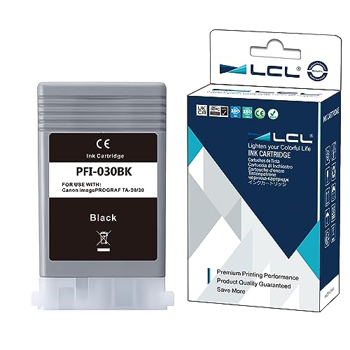 Image of LCL Compatible Ink Cartridge PFI030 PFI-030 PFI030BK PFI-030BK (1PK 55ml Black) Replacement for Canon ImagePrograf TA-20 ImagePrograf TA-30 ImagePrograf TM-240 ImagePrograf TM-340