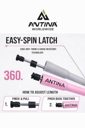 Image of Worldwide Adjustable Skipping Rope for Men & Women Speed Jump Rope for Exercise, Gym, Sports & Fitness(BABYPINK /GREY)