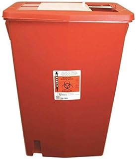 Sharps Container, Sliding Lid, 18 gal, Red