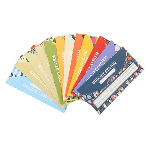 TOYZFRIENDY 12 Sätze Teiliges Budget umschlag Geld tracking karten Leichtes Tragbares Finanzorganizer Detaillierte Ausgabenanalyse und Monatliche Budgetplanung für Zuhause und Unterwegs