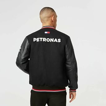 Mercedes AMG Petronas Formula One Team - Official Formula 1 Merchandise - 2022 Team Varsity Jacket - Black - S