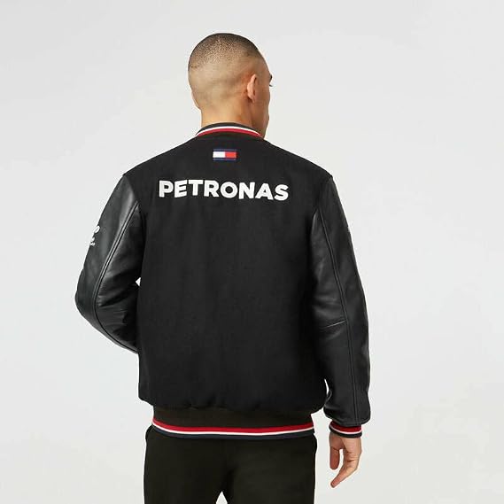Mercedes AMG Petronas Formula One Team - Official Formula 1 Merchandise - 2022 Team Varsity Jacket - Black - S