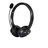 IMAGE® 2 in 1 Over the Head Boom Mic Microphone Stereo Bluetooth Headset Wireless Handsfree Headphone Nosie Canceling (Black)
