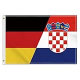 Große 60×90 CM Kroatien Deutsch Flagge, 2×3FT Medium 150D Kroaten banner,Strapazierfähige Doube-Seitendruck Dekor Messingösen Medium Croatia