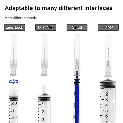 Image of 100Pack 27 Gauge 1 /2 Inch Syringe Needles, Disposable Luer Lock Sterile Supplies